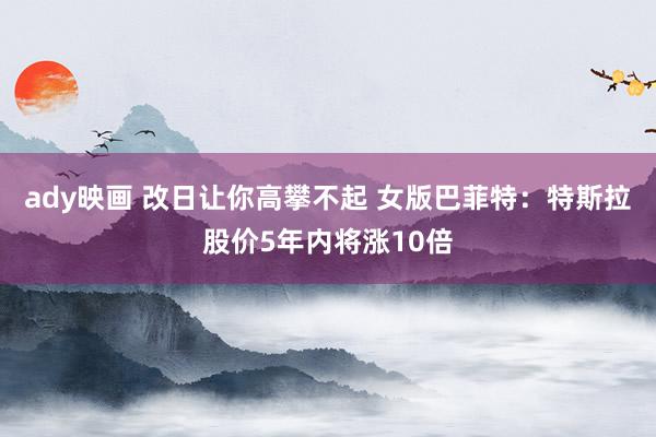 ady映画 改日让你高攀不起 女版巴菲特：特斯拉股价5年内将涨10倍