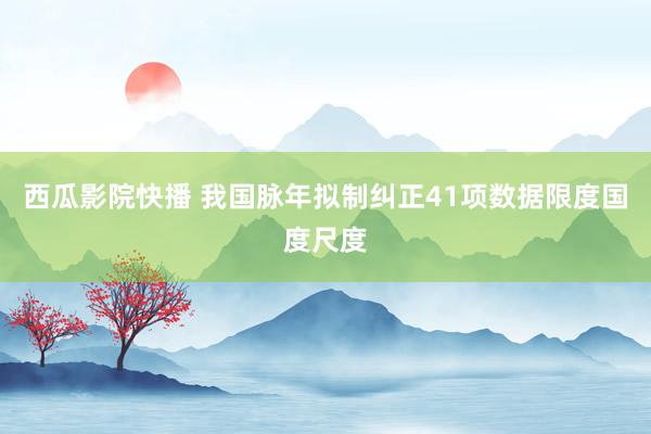 西瓜影院快播 我国脉年拟制纠正41项数据限度国度尺度