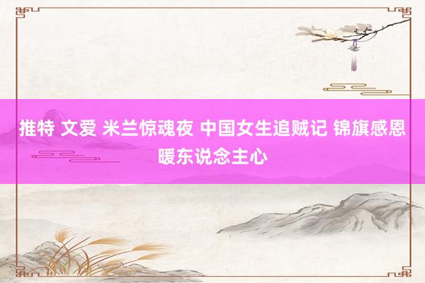 推特 文爱 米兰惊魂夜 中国女生追贼记 锦旗感恩暖东说念主心