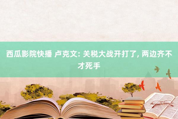 西瓜影院快播 卢克文: 关税大战开打了, 两边齐不才死手